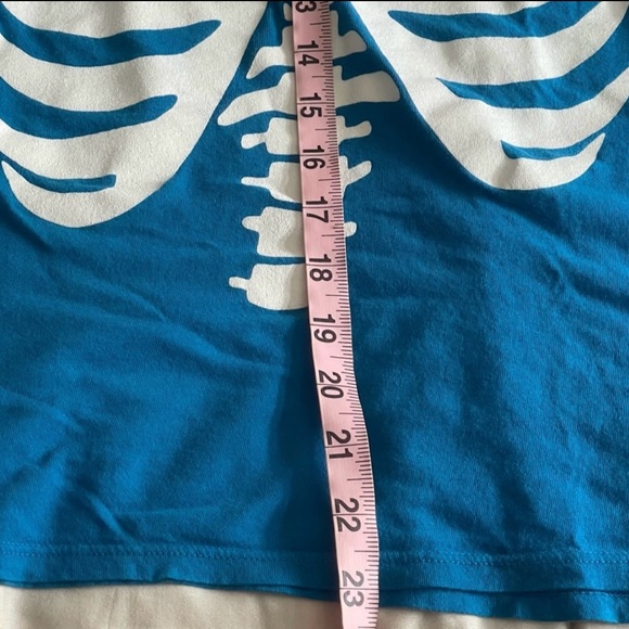 WILDFOX | Distressed Mermaid Skeleton Blue T Shirt | XS - Picture 8 of 16